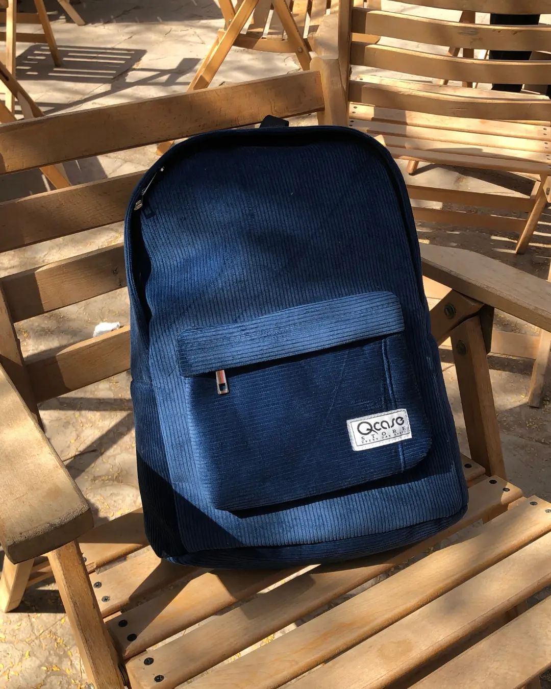 Blue velvet backpack best sale