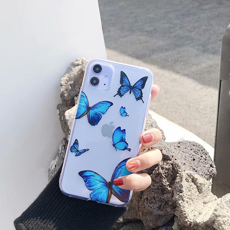 Blue Butterflies Clear Phone Cover