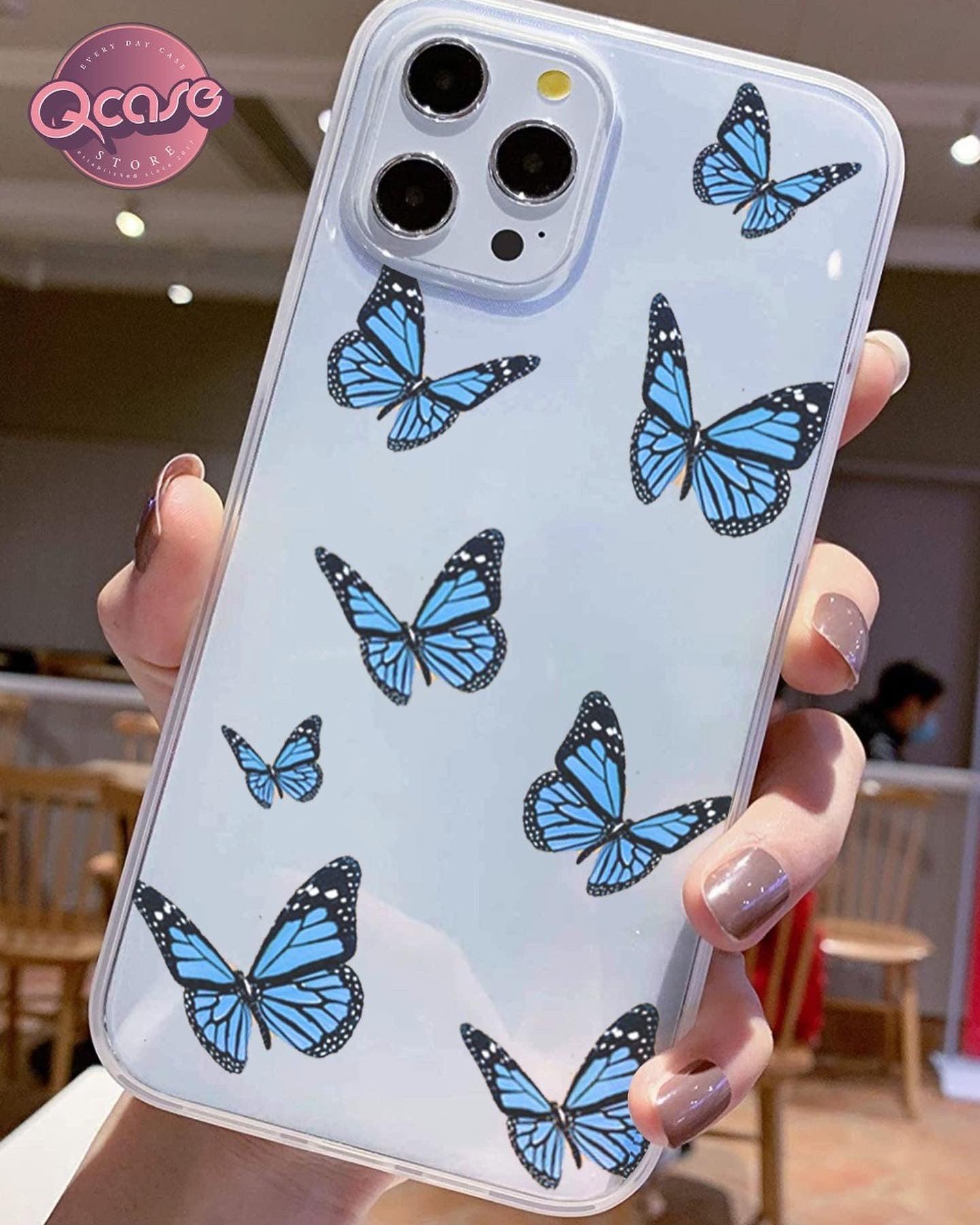 Blue Butterflies Clear Phone Cover - Qcase Store | Everyday Case