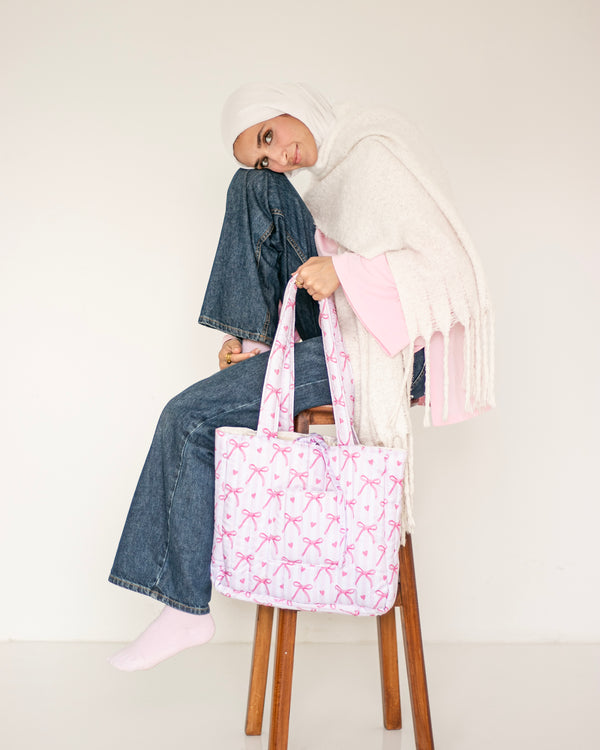 Puff Tote — Ribbon Cloud