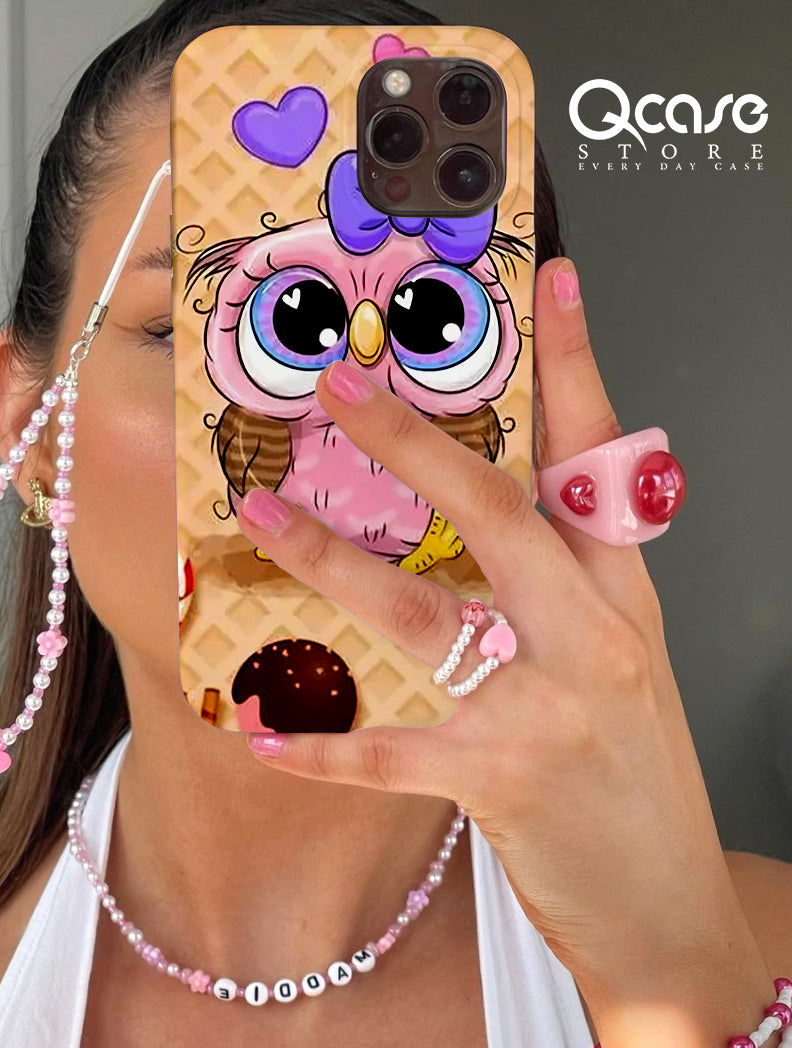 cute pinky owl phone cover