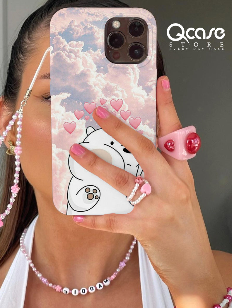 Cute Bear in white Phone cover