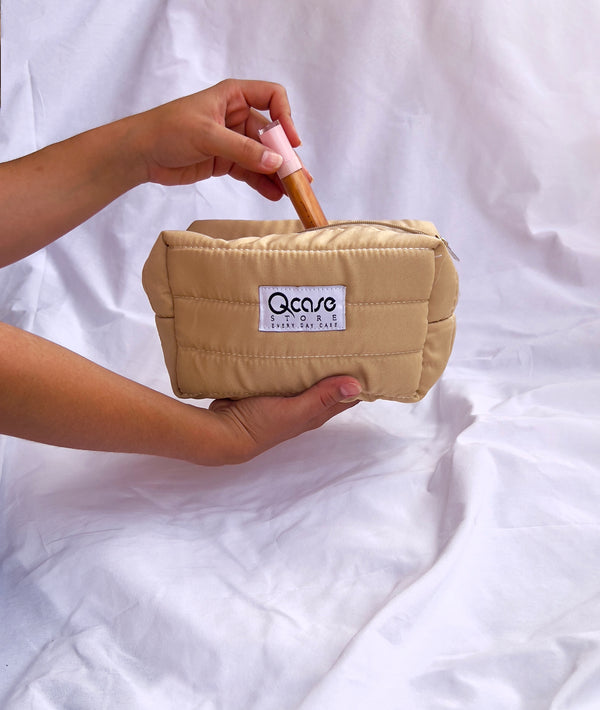 Beige Puffy Pouch