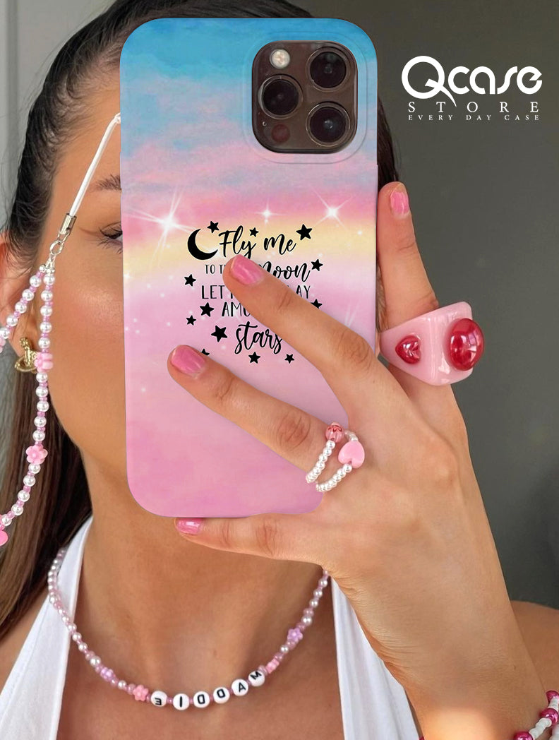 Cute Pinky blue with quote phone cover
