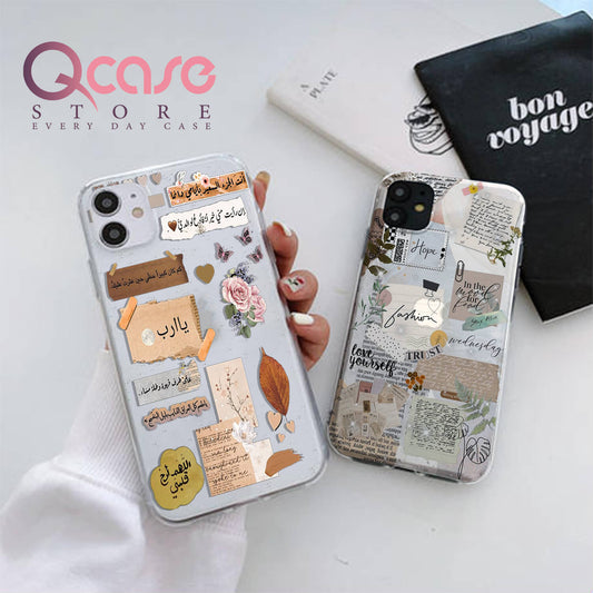 Arabic artistic quotes on a clear phone case