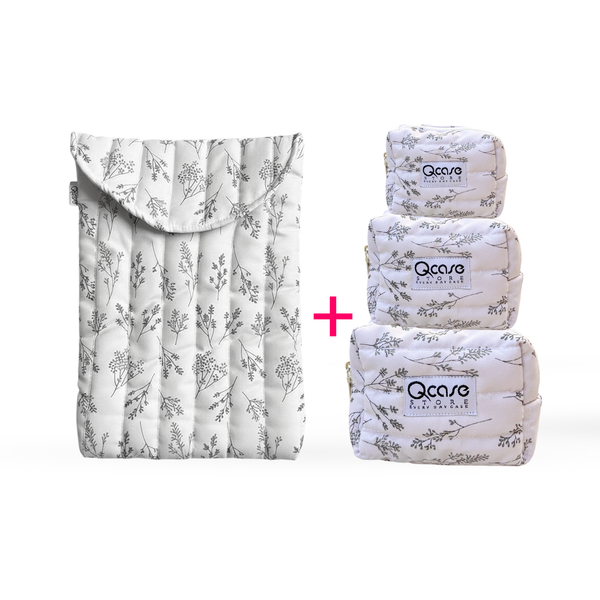 Beige Bloom Puffy Set