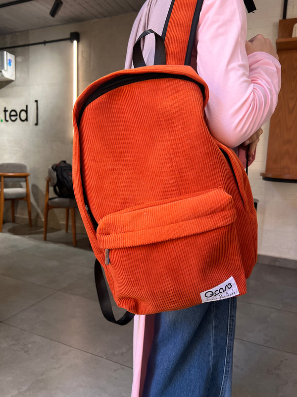 Orange Velvet Backpack