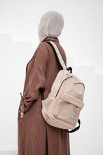 Load image into Gallery viewer, Beige Velvet Backpack
