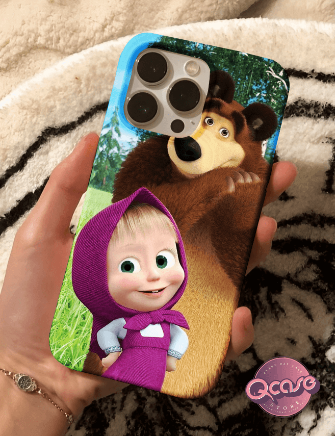 Cartoon M-Masha and the Cute Bear Phone Cover