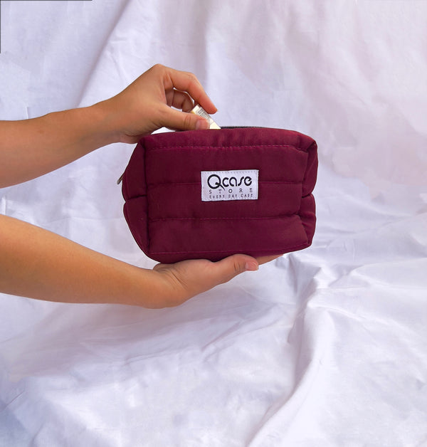 Burgundy Puffy Pouch