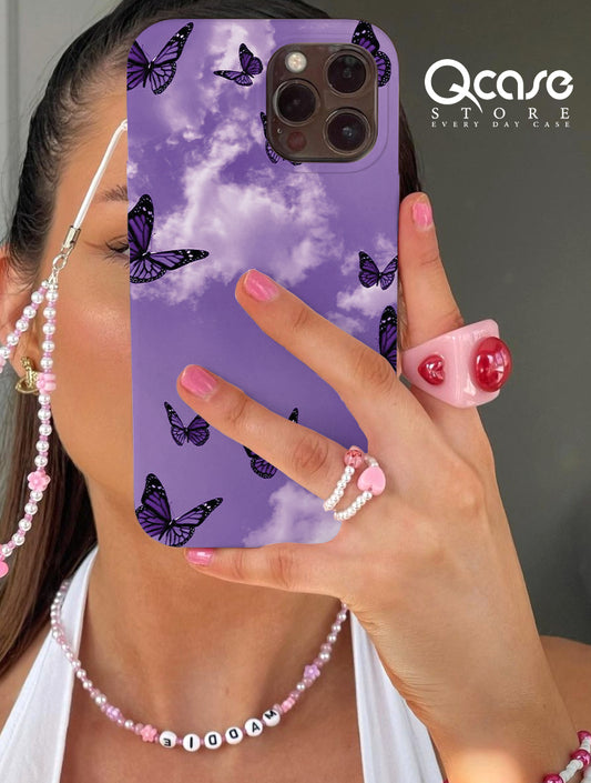 Purple butterflies phone covers