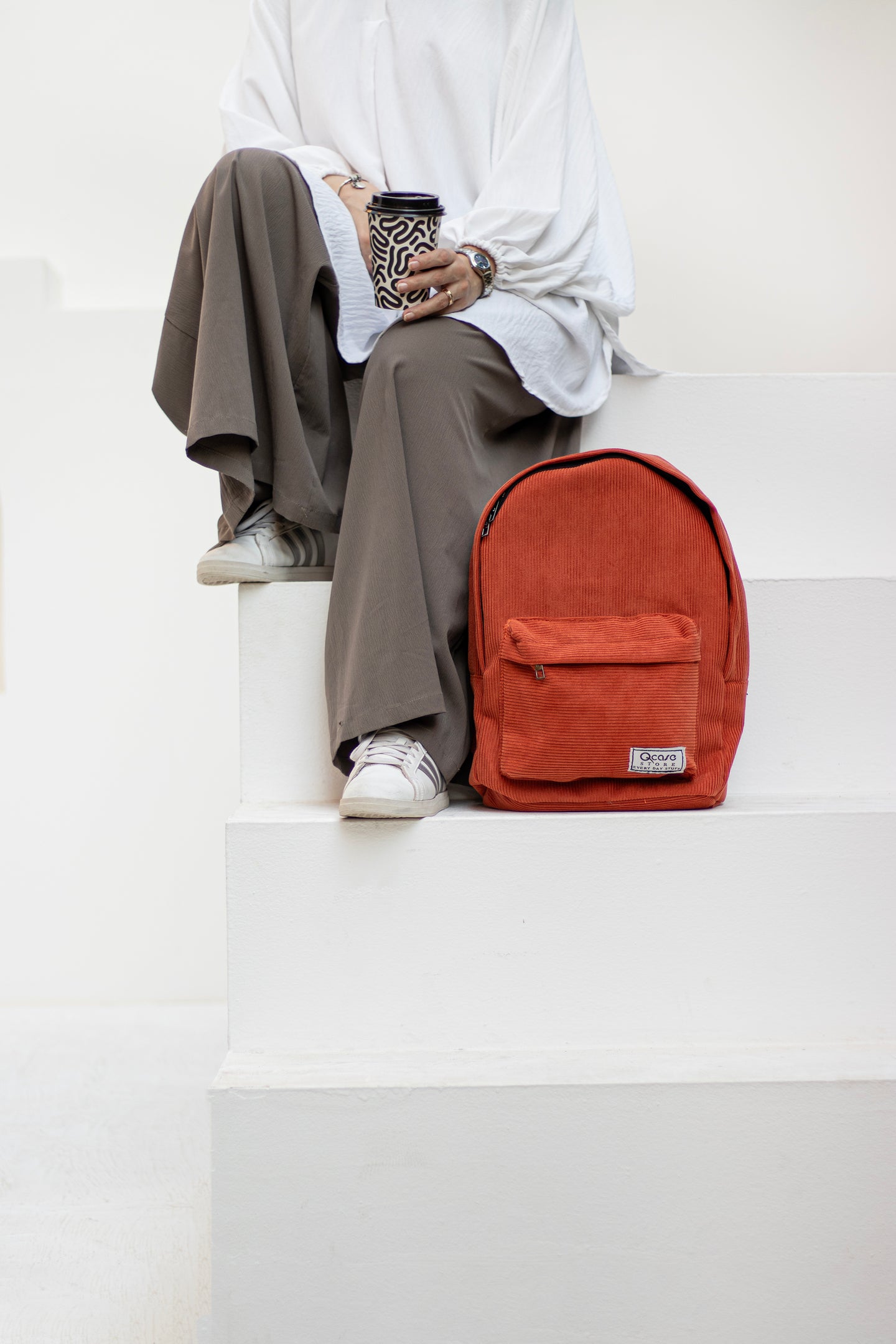 Orange Velvet Backpack