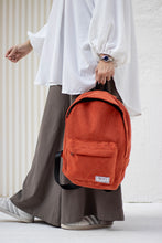 Load image into Gallery viewer, Orange Velvet Backpack
