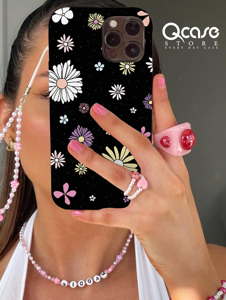 Black cover with flowers Phone cover