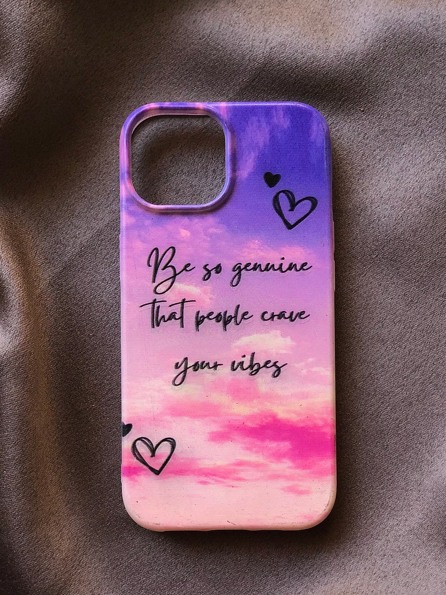 Cute purple and pink with quote phone cover