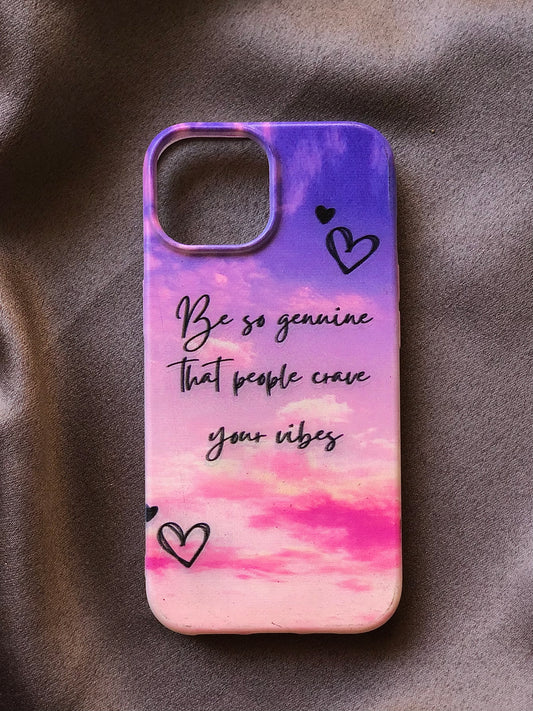 Cute purple and pink with quote phone cover