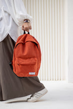 Load image into Gallery viewer, Orange Velvet Backpack
