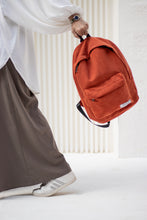 Load image into Gallery viewer, Orange Velvet Backpack
