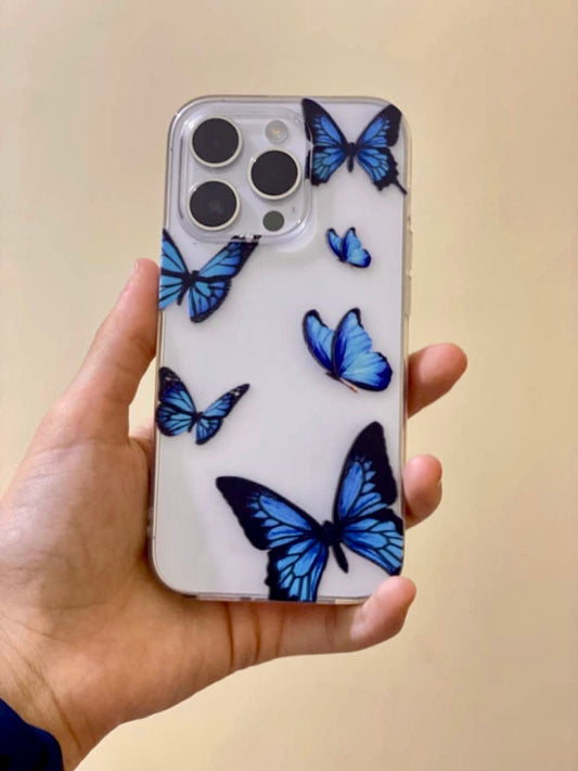 Blue Butterflies Clear Phone Cover