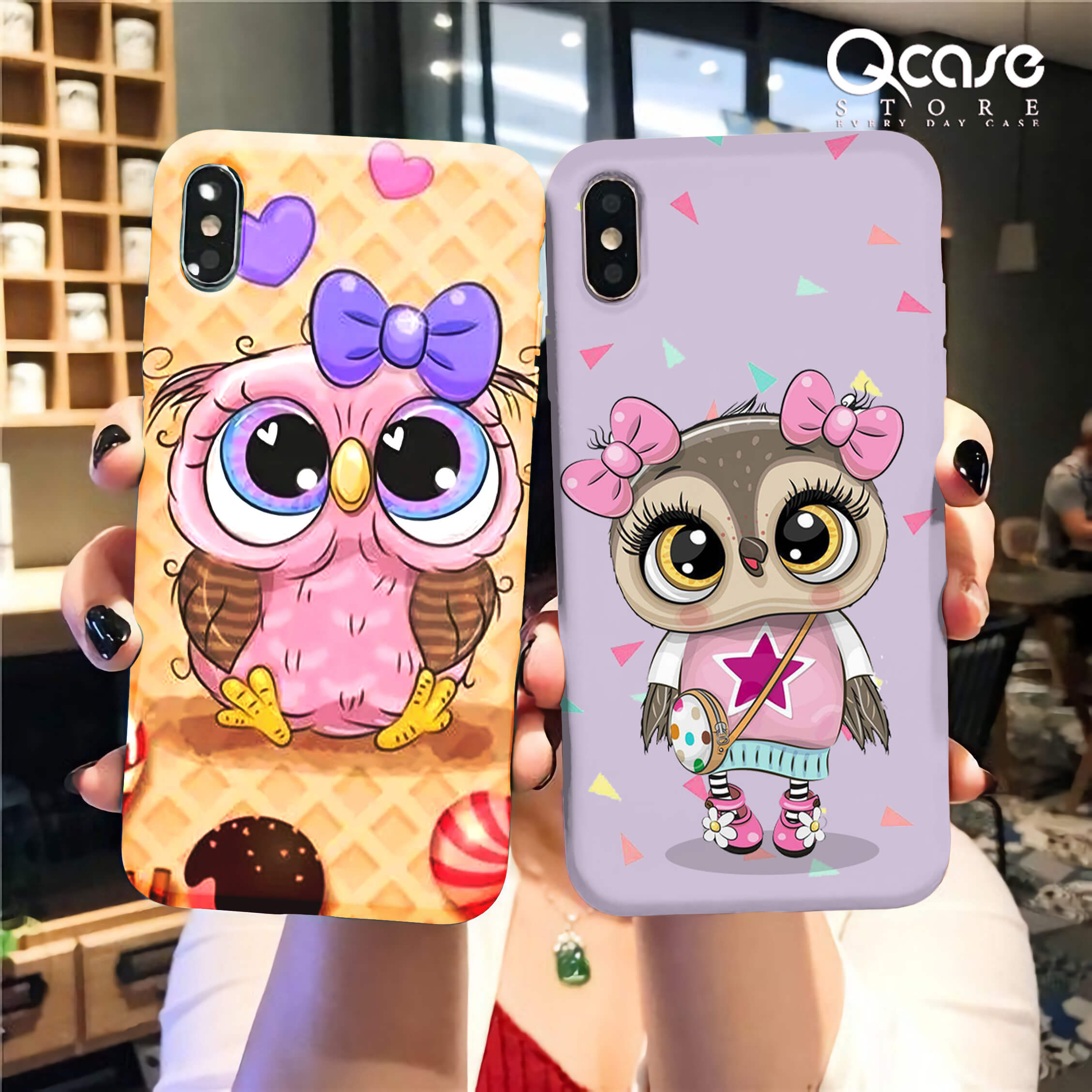 Two Cute owls Phone Cases – Qcases Store