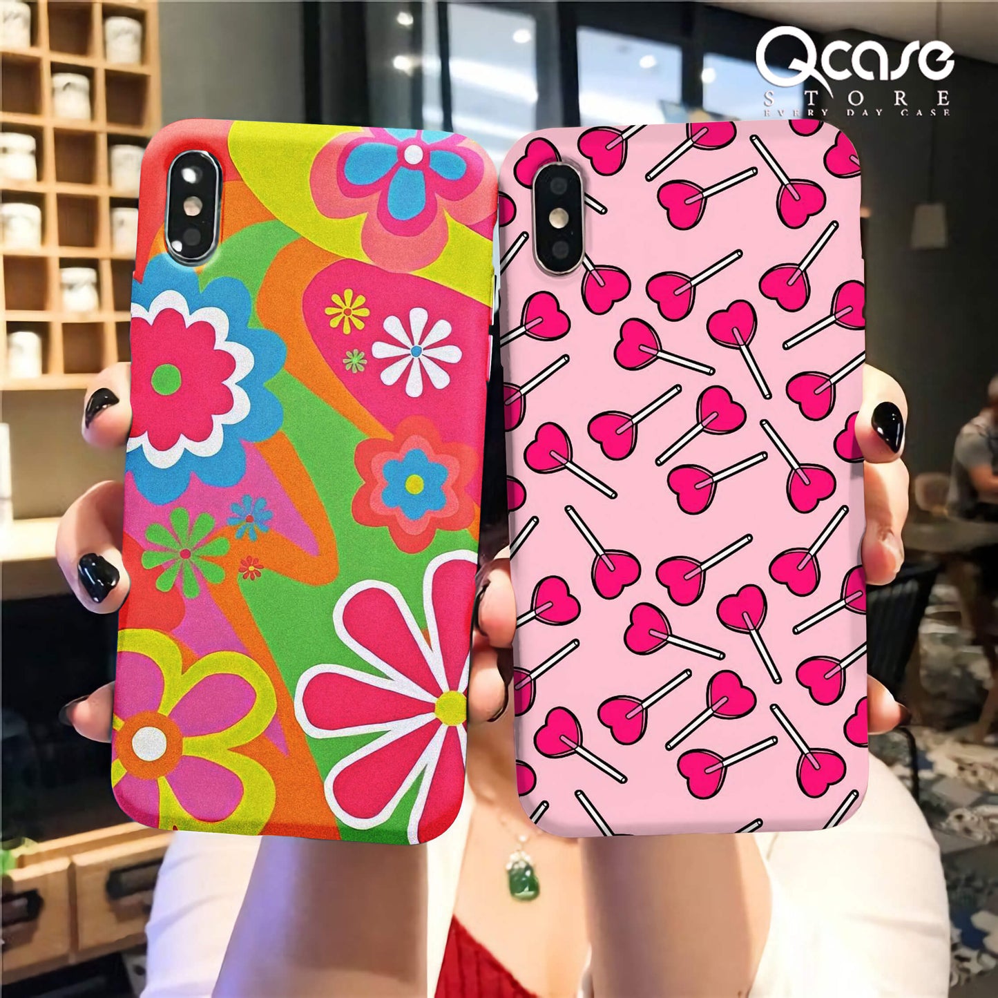 Pinky flowers and hearts Phone Covers