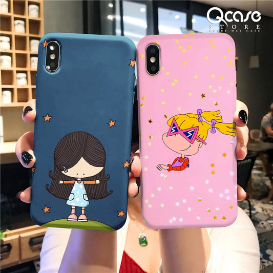 Blue and Pink Cute Girls Phone Cases