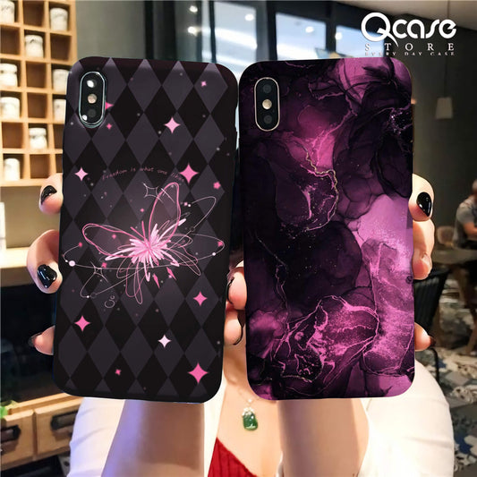 Black and purple butterfly Phone Cases