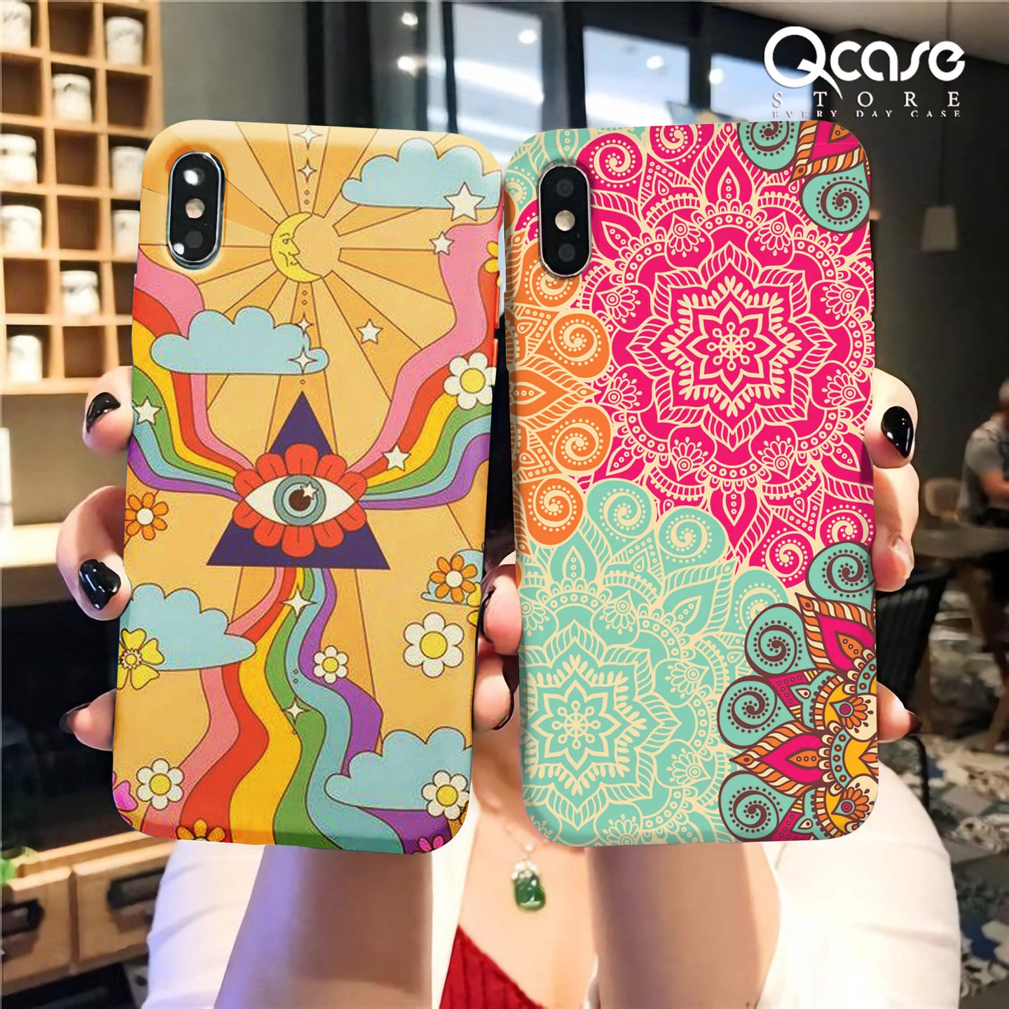 Colorful Mandela and triangle Phone Covers