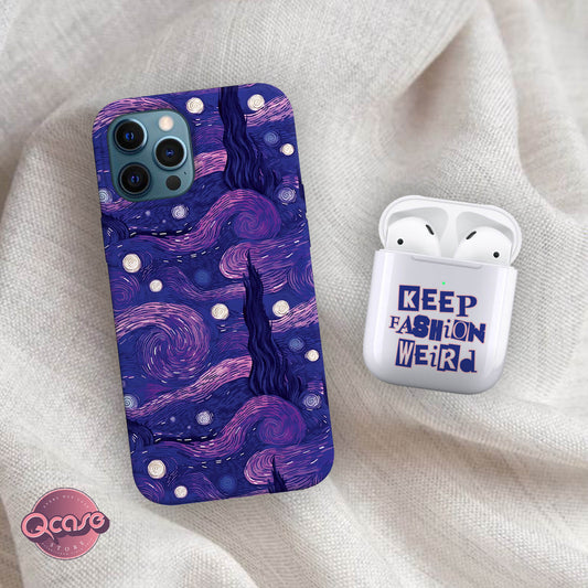 Purple Starry night Phone Case and Airpods Case