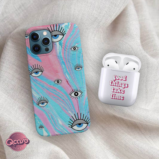 Evil Eye Phone Case and quoted Airpods Case