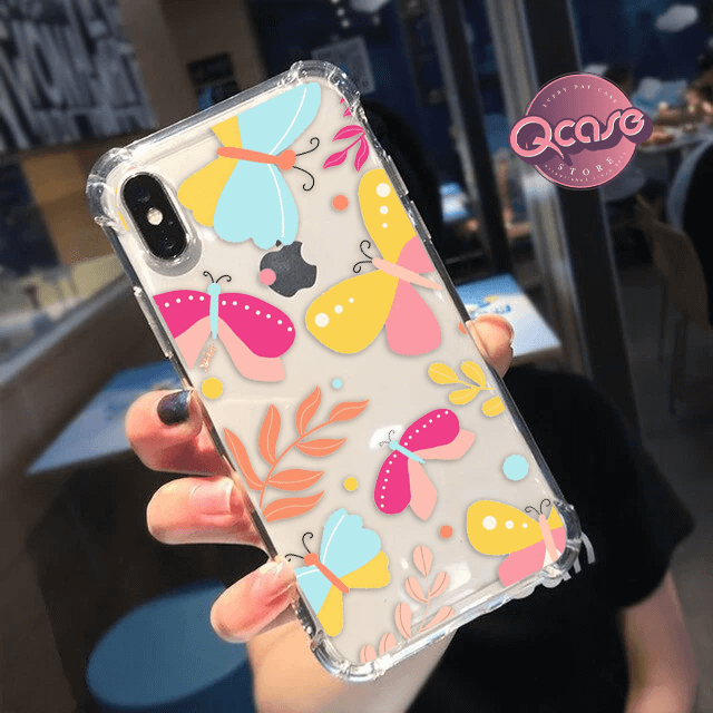 Colorful butterflies clear phone case