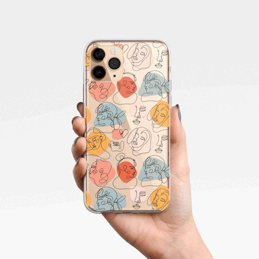 Abstract faces clear phone cover - Qcase Store | Everyday Case