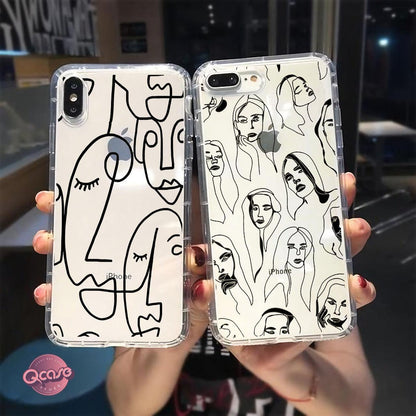 Abstract Faces Clear Phone Cover - Qcase Store | Everyday Case