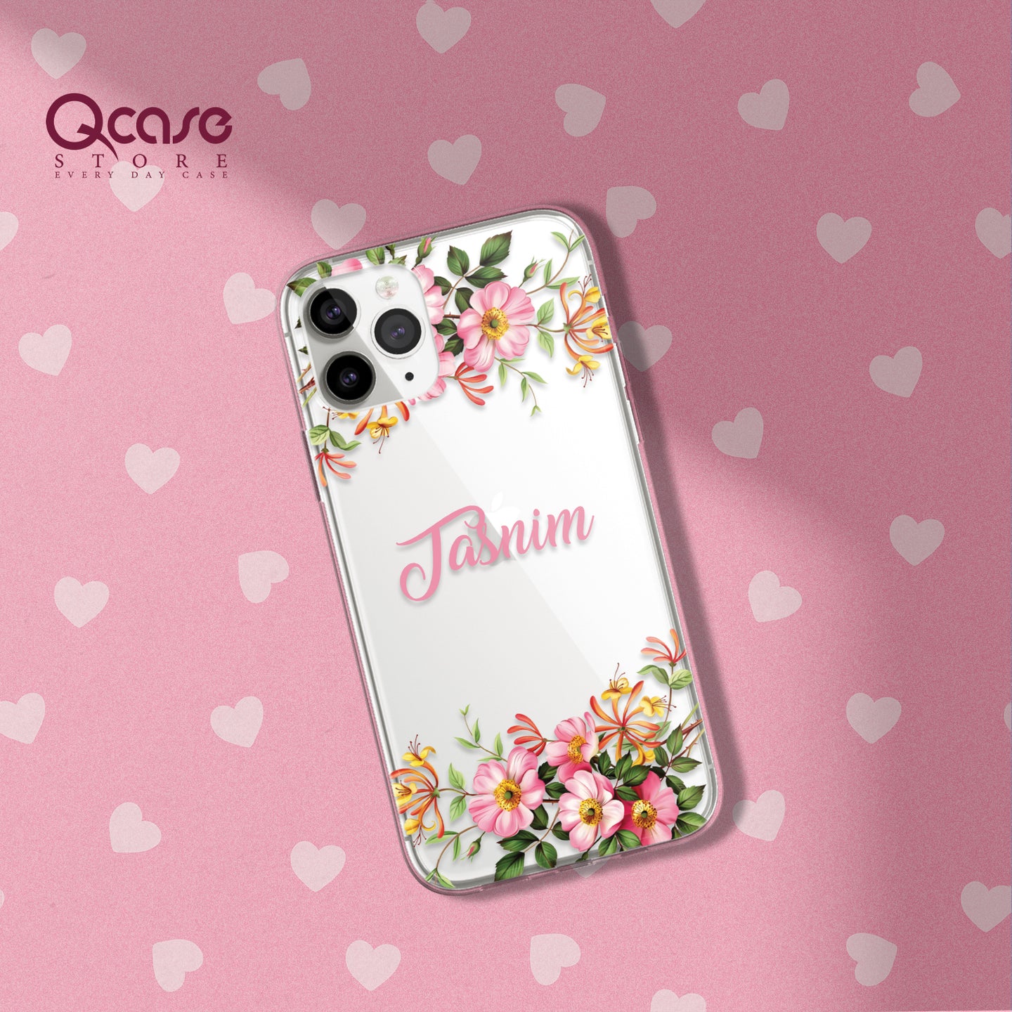 pink flory custom phone case