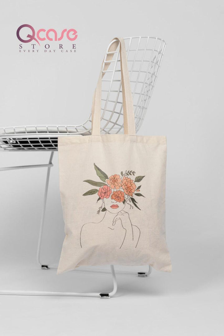 Flower Head Woman Tote Bag - Qcase Store | Everyday Case
