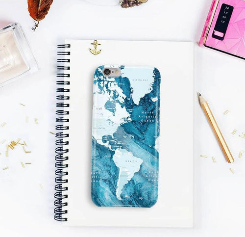 blue map phone cover - Qcase Store | Everyday Case