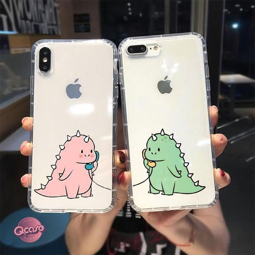 Cute Dinosaur Clear Phone Cover - Qcase Store | Everyday Case