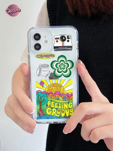 Feeling Groovy Sticker Clear Phone Cover - Qcase Store | Everyday Case