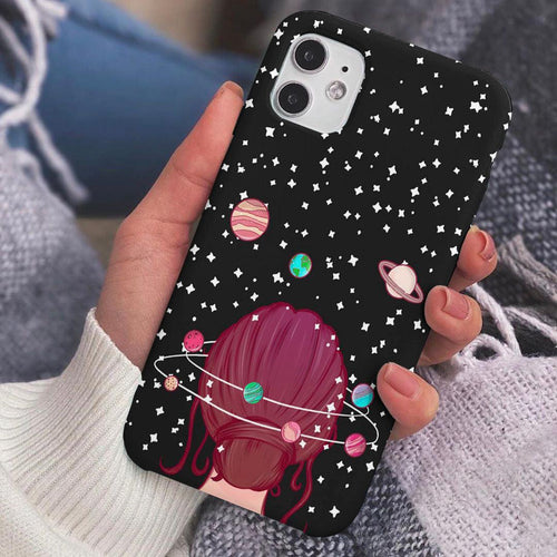 Space girl -black- phone cover - Qcase Store | Everyday Case