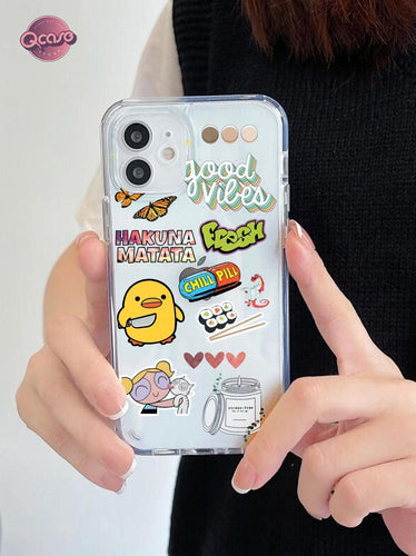 Good Vibes Stickers Clear Phone Cover - Qcase Store | Everyday Case