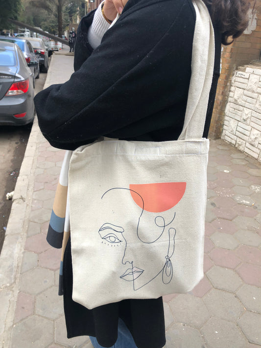 Abstract Face Tote Bag