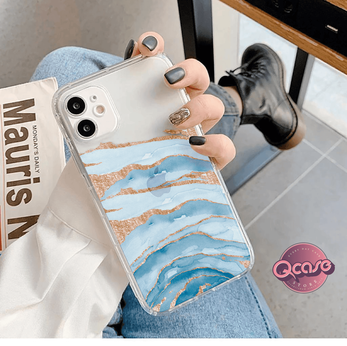 light bluemarble phone cover - Qcase Store | Everyday Case