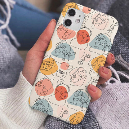 line abstract face phone cover