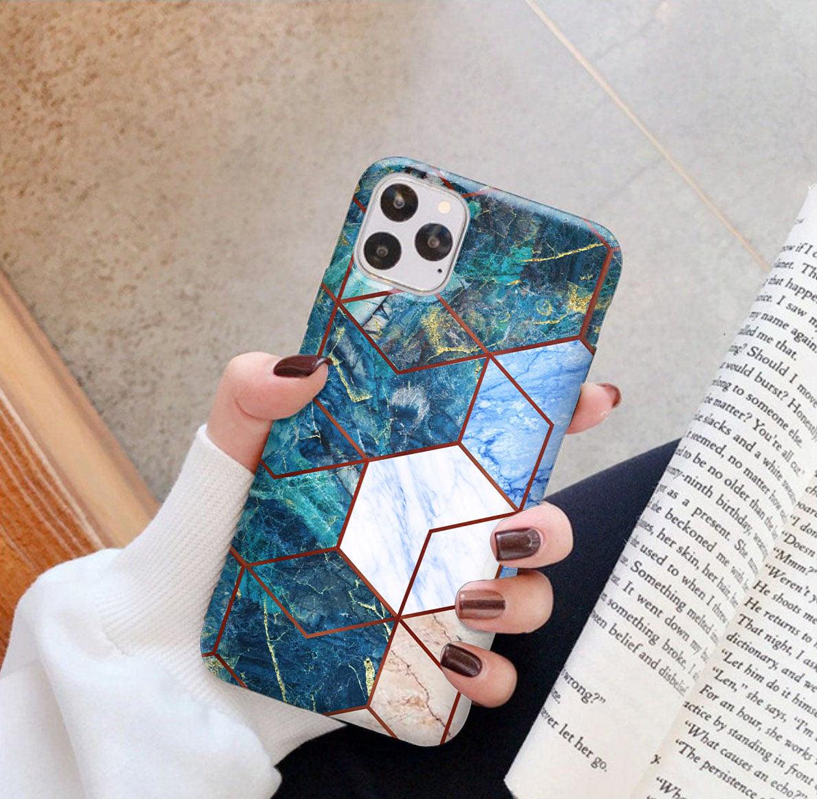 marble blue textured phone cover - Qcase Store | Everyday Case