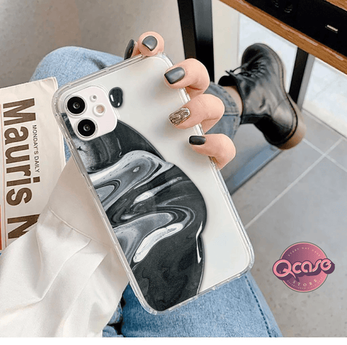 oily black marble phone cover - Qcase Store | Everyday Case