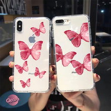 Load image into Gallery viewer, Pink Butterfly Clear Phone Cover - Qcase Store | Everyday Case
