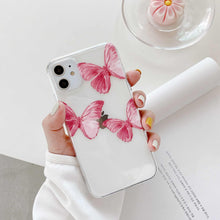 Load image into Gallery viewer, Pink butterfly clear phone cover - Qcase Store | Everyday Case
