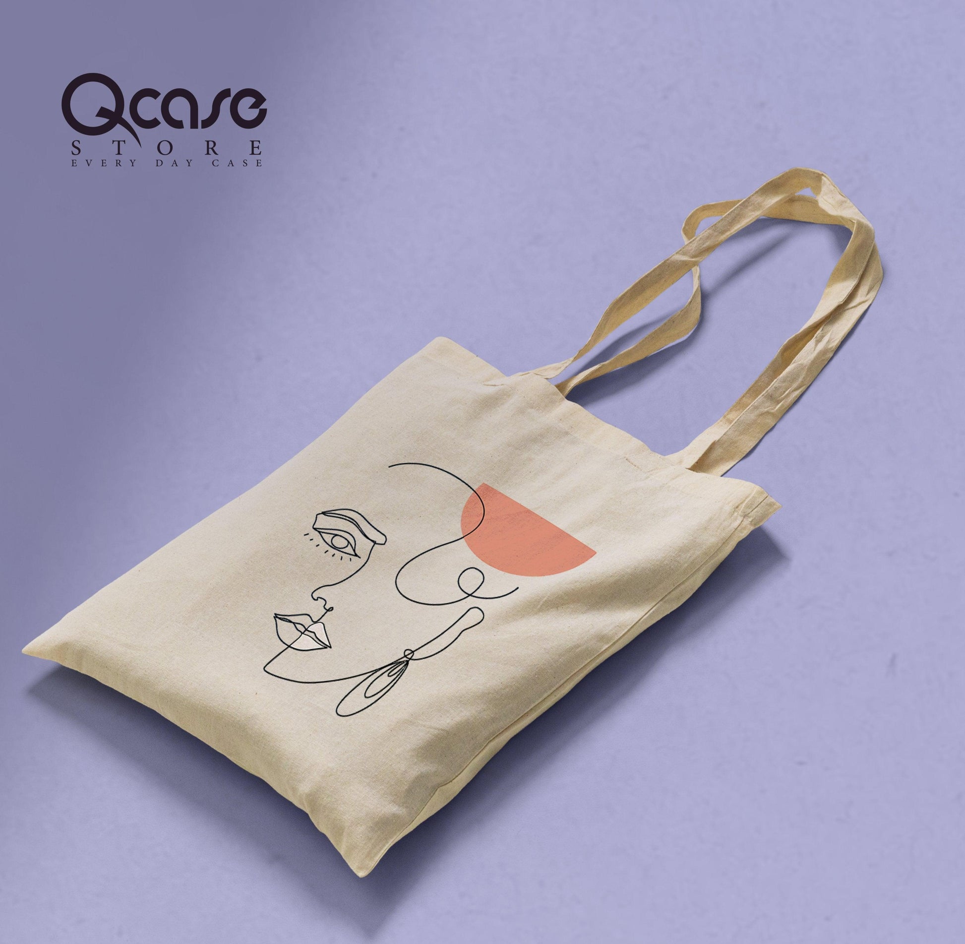 Abstract Face Tote Bag - Qcase Store | Everyday Case