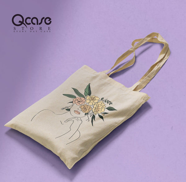 Flower Head Woman Tote Bag - Qcase Store | Everyday Case