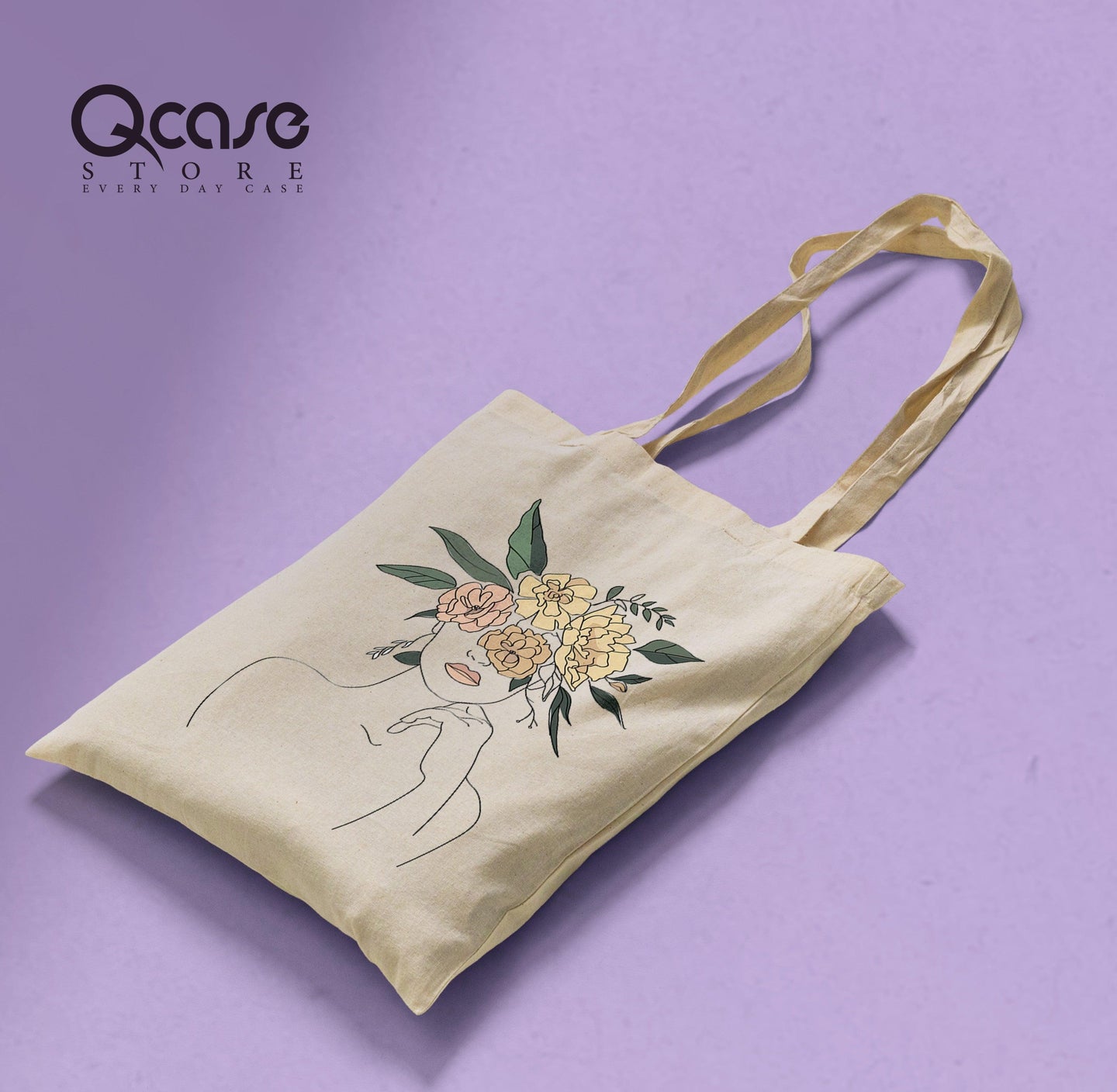 Flower Head Woman Tote Bag - Qcase Store | Everyday Case